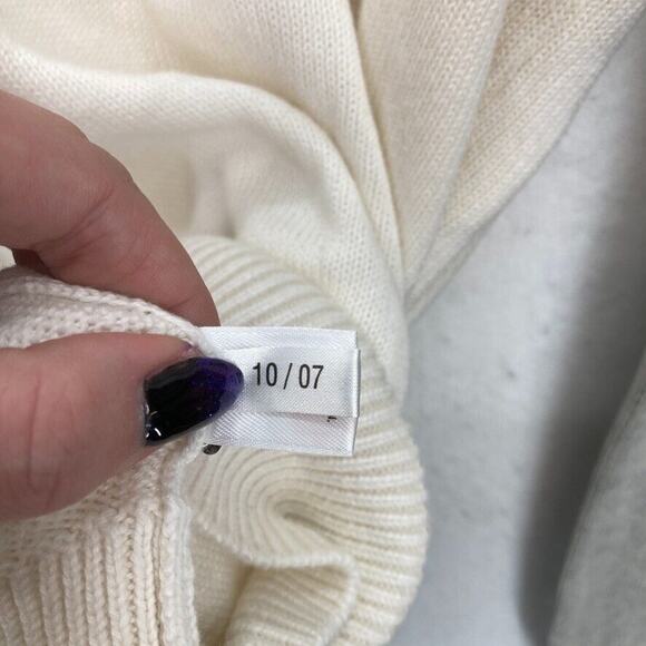 Express Design Studio Cashmere Sweater Women's XL Cream Gray Long Sleeve V Neck - Picture 8 of 14